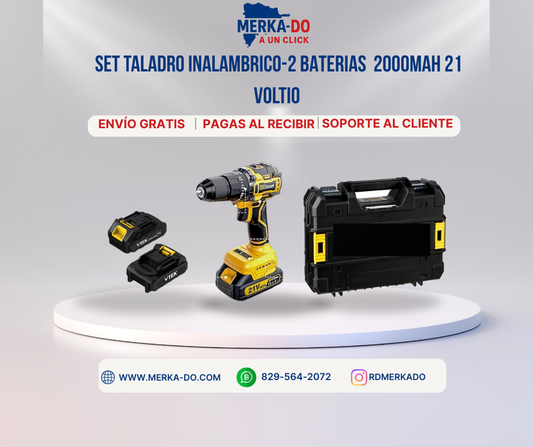 SET TALADRO INCLUYE 2 BATERIAS Y ACCESORIOS.